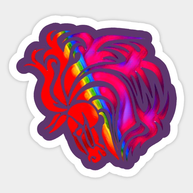 Artistic Colorful Explosion Horse Sticker by AlondraHanley